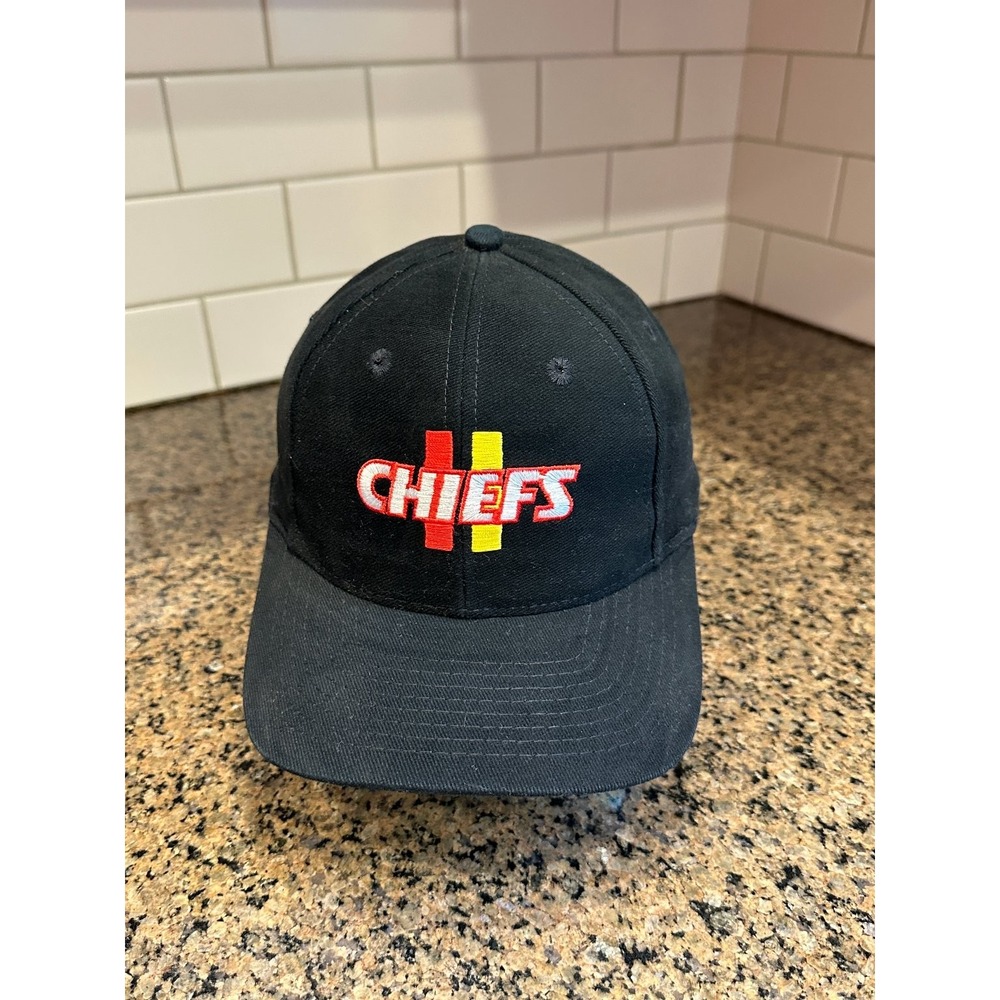 Kansas City Chiefs Logo 7 Snapback Baseball Cap Mens OS Black Cotton Blend